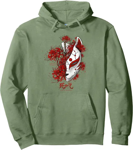 Vista 8 de Sudadera con capucha de anime con diseño de lirio de araña japonesa en suave grunge, Negro, S