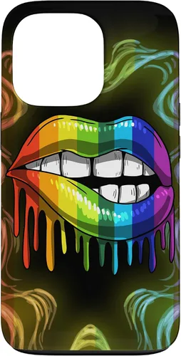 Vista 10 de Rainbow Lip Drip Lesbiana Gay Pride Bisexual Transgénero LGBT Funda para iPhone 17