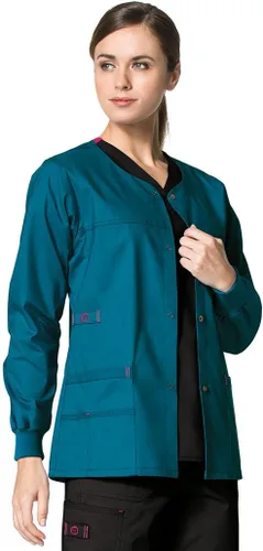 Vista 2 de WonderWink Chaqueta médica Wonderflex Constance Snap para mujer