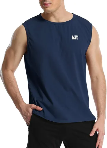 Vista 3 de NITAGUT Camiseta sin mangas para hombre casual clásica sin mangas para entrenamiento culturismo musculación