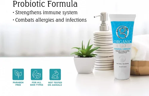 Vista 2 de Lubricante natural probiótico 100 % comestible para uso personal de Organic Glide. Tubo de 2.5 onzas