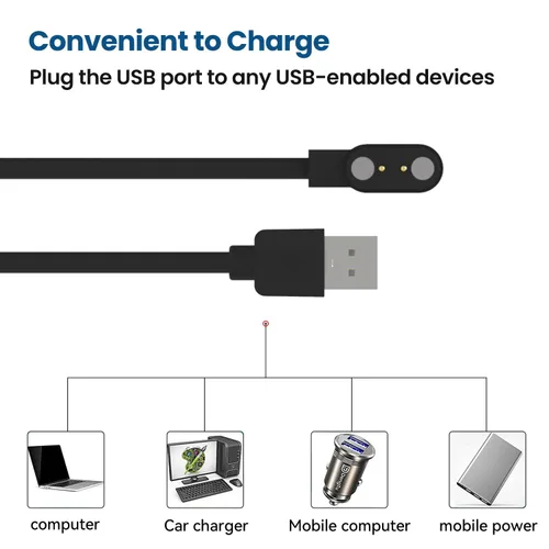 Vista 7 de Adaptador magnético de 2 pines para reloj inteligente, compatible con Willful YAMAY Letsfit Letscom Fitpolo Lintelek VeryFitPro SW021 SW023 SW025