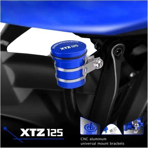 Vista 5 de DOLOX Vaso de aceite para Yamaha XTZ125 2003-2016 XTZ 125 2004 2005 2006 2007 2008 2009 10 10 Depósito de líquido de freno trasero Depósito de Negro
