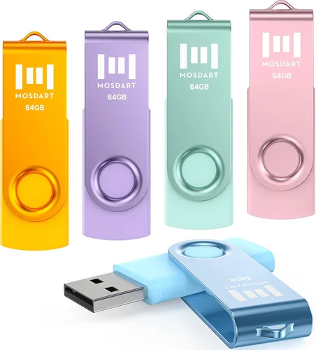 Vista 18 de mosDART - memoria externa USB 2.0 - capacidad pequeña - 10 unidades - 128mb indicador led, negro Con protección de puerto de clip giratorio