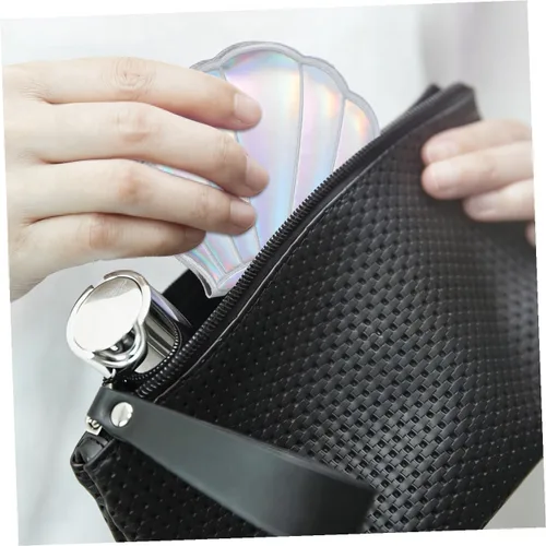 Vista 4 de Luxshiny Espejo de bolsillo para mujer, espejo de billetera delgado, plegable, portátil, compacto, de doble cara, plegable para maquillaje ()