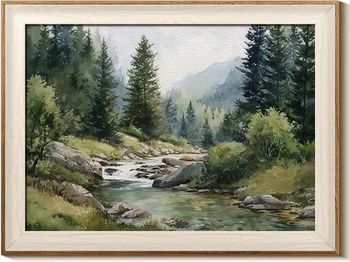 Vista 17 de InSimSea Arte de Pared en Lienzo Enmarcado Decoración de Habitación, Imágenes de Paisaje Costero Clásico para Baño Decoraciones de Pared, Arte
