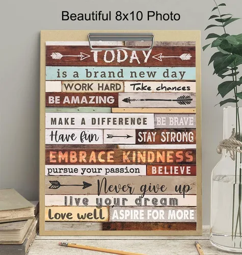 Vista 4 de Letrero motivacional para pared, impresión fotográfica de 8 x 10 con frases inspiradoras, citas, frases, regalo único y genial para hombres