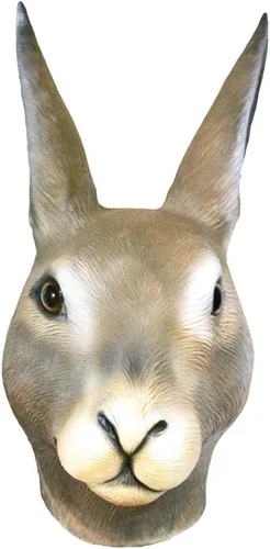 Vista 3 de Máscara de conejo, máscara de látex, máscara de conejo, Pascua, fiesta de máscaras, disfraz de conejo