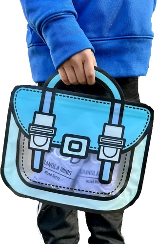 Vista 5 de Trendybag - Bolsas de regalo de fiesta con asa superior, color rojo y azul, 20 bolsas de cumpleaños con parte inferior de pie (L, color mixto)
