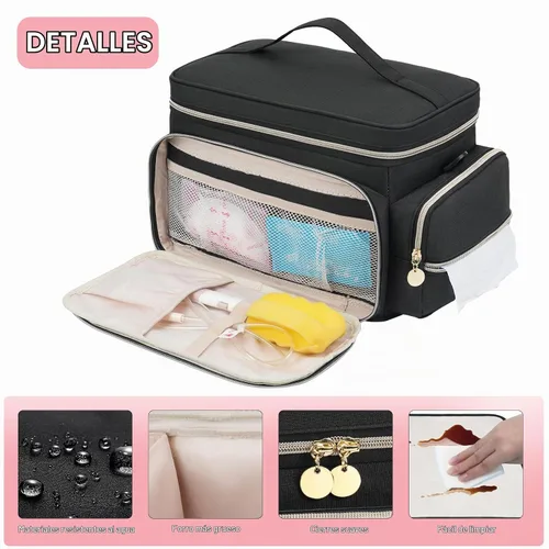 Vista 4 de Bolsa de extractor de leche apta para Spectra S1 y S2, bolsa de bombeo Negro