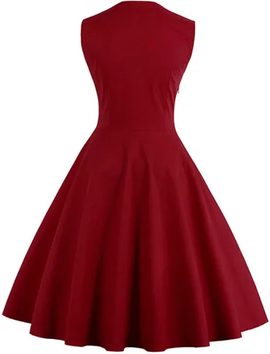 Vista 2 de KILLREAL - Vestido de mujer para fiesta de cóctel, estilo retro vintage, con lunares