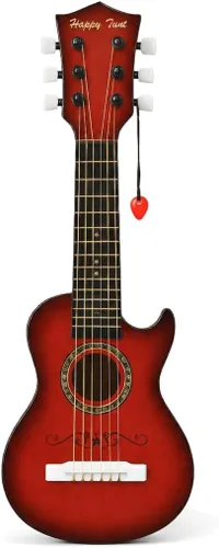 Vista 9 de Guitarra acústica de 23 pulgadas, guitarra de juguete de 6 cuerdas para niños, cuerdas de acero realistas, primer instrumento musical para Cherry