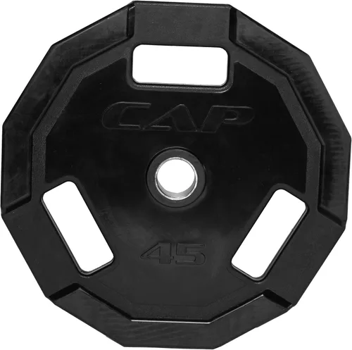 Vista 5 de CAP Barbell - Discos de agarre olímpico de goma de 12 lados, color negro Múltiples tamaños
