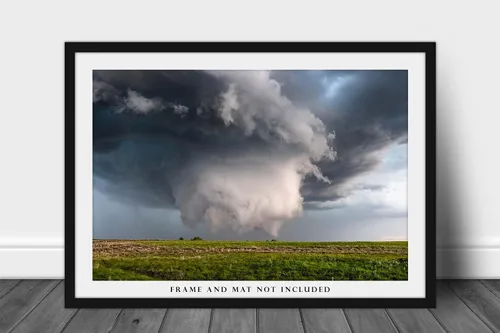Vista 3 de Supercell Thunderstorm Photography Print (Not Framed) Picture of Mesocyclone Wall Cloud at Ground Level on Stormy Spring Day in Oklahoma Panhandle