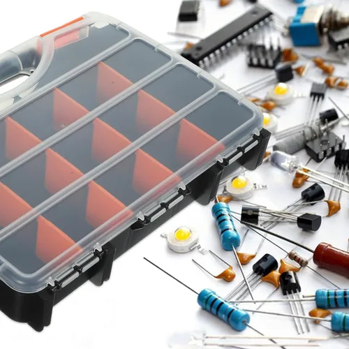Vista 4 de Holibanna Caja organizadora de piezas de plástico multiusos con divisores, pequeños componentes electrónicos, contenedor de almacenamiento