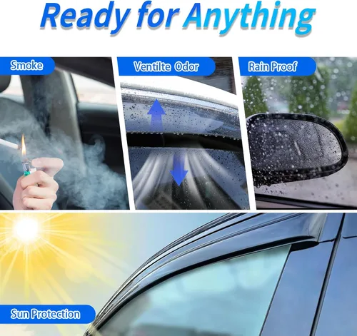Vista 4 de Protectores de lluvia de ventana para Ford F150 SuperCab 2004-2014 2 piezas deflector de ventana para 09-14 F-150 con 2 puertas delanteras