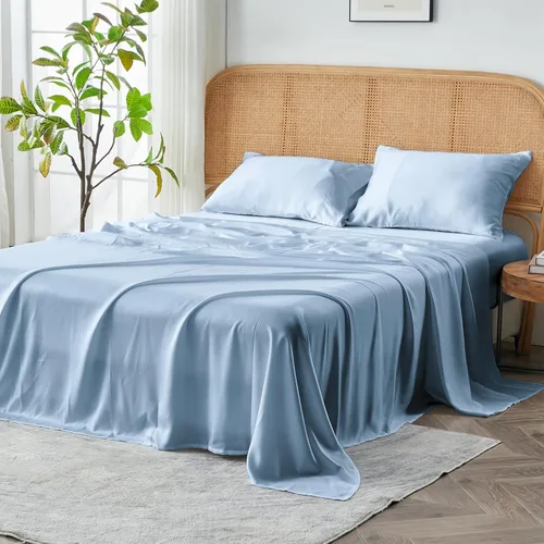 Vista 12 de Sijo AiryWeight Set de sábanas de Tencel, 100% Lyocell derivado del eucalipto, extremadamente suave, ganador de las mejores sábanas de enfriamiento