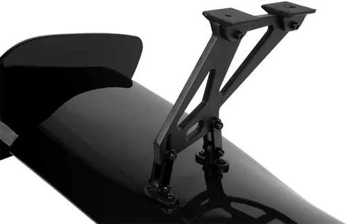 Vista 2 de Q1-TECH, Alerón de maletero ajustable pintado negro brillante con kit de accesorios, alerón de maletero ajustable tipo 1 pintado negro ABS GT