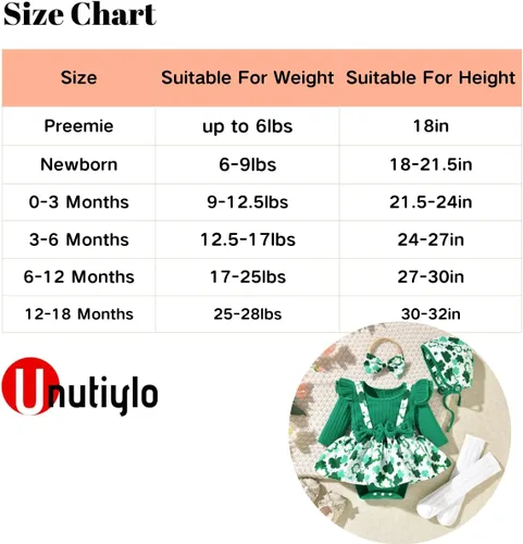 Vista 23 de Unutiylo Ropa de bebé recién nacida prematura con tirantes, traje de otoño e invierno, traje de manga larga con volantes