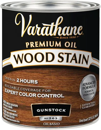Vista 20 de 1 cuarto de galón Rust-Oleum Brands 211728H Gunstock Varathane - Tinte para madera interior a base de aceite (paquete de 2)