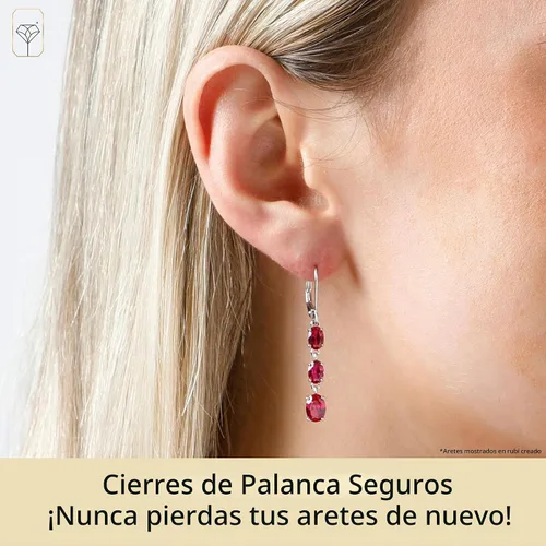 Vista 4 de 925 Sterling Silver Simulated Gemstone Dangle Earrings for Women