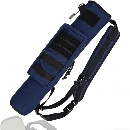 Vista 11 de Carcaj de arco ligero para la espalda con doble uso plegable compacto, bolsa de flechas para la cadera con sistema Molle colgado para tiro al blanco