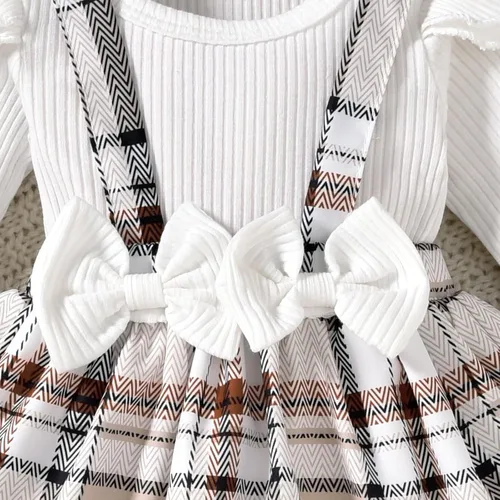 Vista 70 de Unutiylo Ropa de bebé recién nacida prematura con tirantes, traje de otoño e invierno, traje de manga larga con volantes