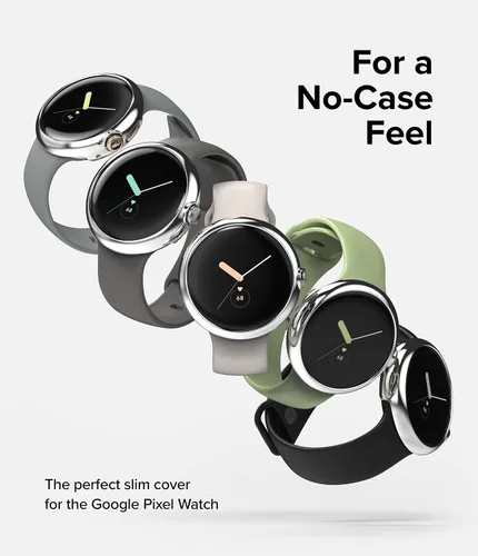 Vista 3 de Ringke Delgado [material antiamarillento/paquete de 2] compatible con la funda de Google Pixel Watch, funda resistente y transparente sólida +