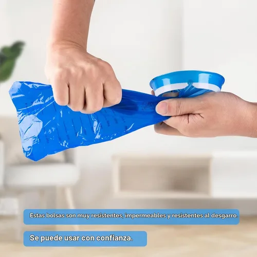 Vista 4 de PHSZZ 100 unidades de bolsas de vómito desechables, bolsas antiderrame, bolsa de vómito azul portátil, 1000 ml de bolsa de emesis para náuseas