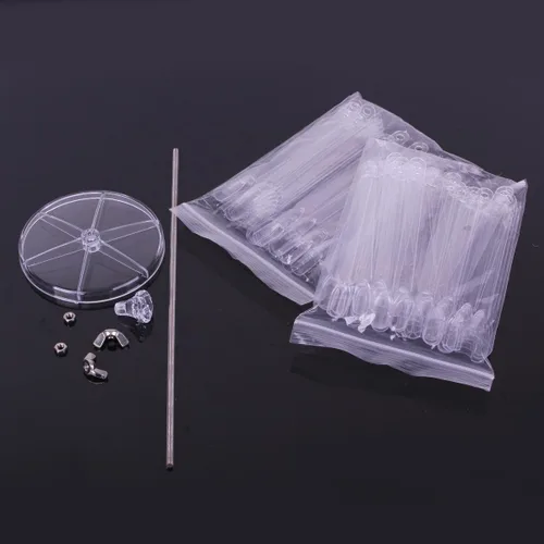 Vista 3 de Soporte de exhibición de 120 barras de uñas postizas en espiral, herramientas de práctica para uñas Solon, esmalte y gel (transparente)