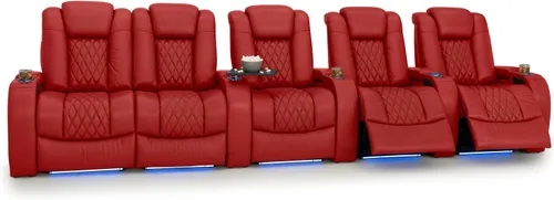 Vista 205 de Seatcraft Asiento de cine en casa Diamante Marrón Reclinable Individual