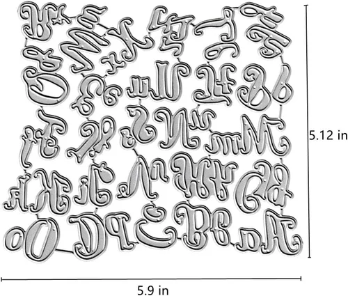 Vista 2 de 26 troqueles de corte de letras mayúsculas, minúsculas, 26 troquelados del alfabeto, plantillas de metal en relieve, molde de plantilla