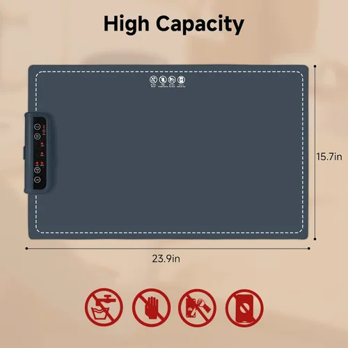 Vista 12 de Tapete Calentador de Alimentos - Tapete Calentador Plegable para Alimentos con Control de Temperatura Ajustable, Modos de Tiempo, Función