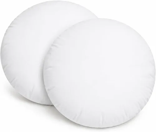 Vista 10 de Fennco Styles Relleno de almohada de fibra de poliéster blanco - Hecho en Estados Unidos (16 x 16 pulgadas redondo)