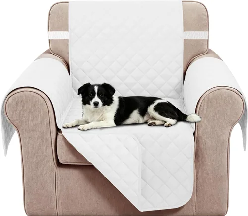 Vista 21 de Fundas para Silla Reclinable Reversibles Funda de Sofá para Mascotas Protector de Muebles Lazy Boy (Silla 23'', Beige/Beige)