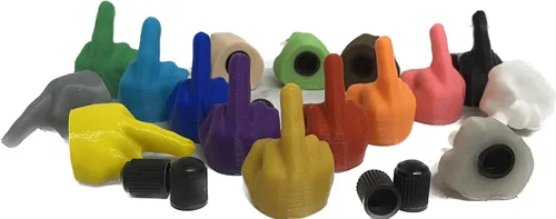 Vista 18 de 5 tapas de válvula de dedo medio, 16 colores, fabricadas en Estados Unidos