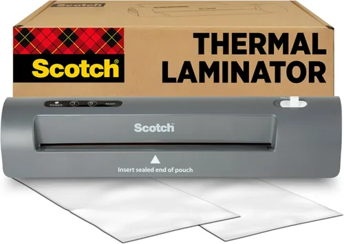 Vista 13 de Scotch - Paquete de laminador térmico y bolsa, sistema de 2 rodillos, laminación de hasta 9 pulgadas de ancho (TL901X) con bolsas de laminado
