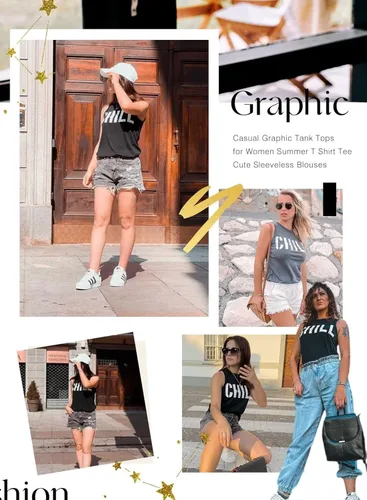 Vista 6 de Asvivid - Camisetas sin mangas para mujer, holgada, con cuello redondo, estampado de letras, diente de león, para verano, casuales