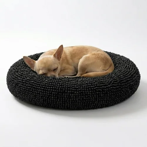 Vista 8 de Muddy Mat® Cloud K-9 cama para perros y gatos, cama suave y relajante en forma de dona, material de chenille, funda extraíble, lavable y apta