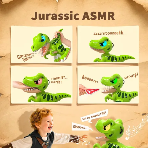 Vista 7 de P&C - Juguetes de dinosaurio con control remoto para niños, color verde