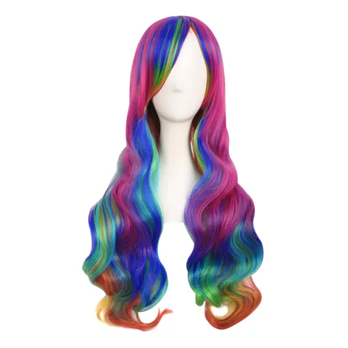 Vista 14 de Moda de niña: peluca de pelo corto recto natural de la marca MapofBeauty. Azul marino