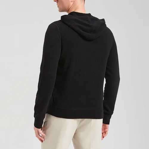 Vista 2 de GreenMount Suéter de cachemira para hombre, con base esencial, sudadera de manga larga con bolsillo
