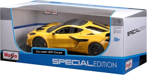 Vista 6 de Maisto 1:18 Edición Especial 2025 Chevrolet Corvette ZR1, Amarillo Metálico