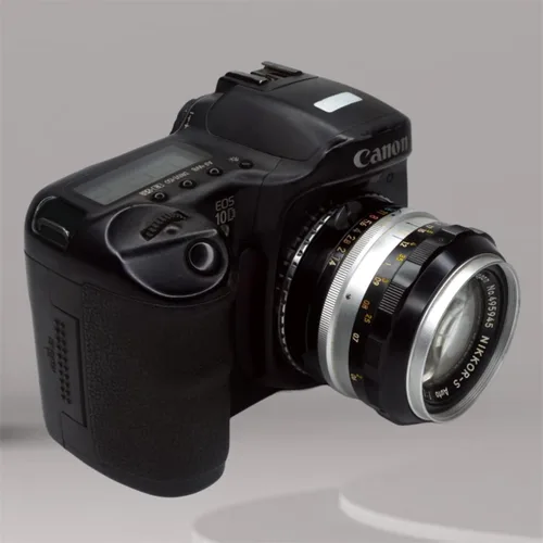 Vista 2 de PHOLSY - Adaptador de montaje de lente compatible con lente Nikon F a cámara Canon EF