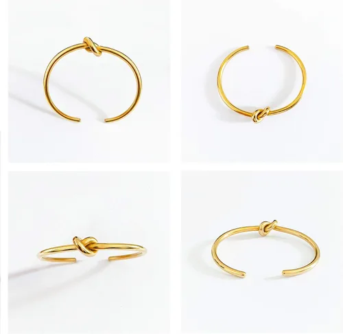 Vista 2 de Altitude Boutique Brazalete de oro para mujer Pulsera de amor con nudo para regalos de dama de honor Chapado en oro de 18 quilates, pulseras