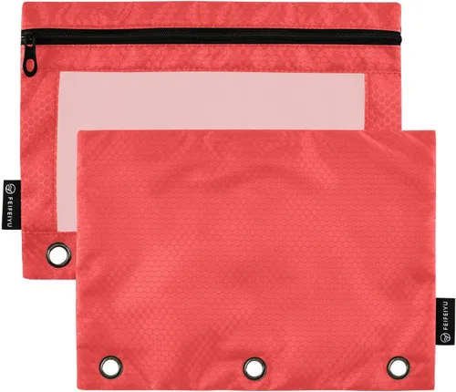 Vista 16 de Gredecor Estuche para lápices con 3 anillos con cremallera negra, paquete de 2 unidades, organizador de carpetas transparentes para ventana escolar