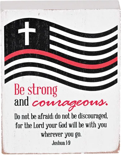 Vista 3 de Dicksons TPLK34-324 Firefighter Strong And Courageous - Placa decorativa de tablero de pared MDF de 3 x 4 pulgadas