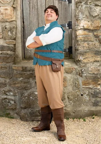 Vista 2 de Disfraz de Flynn Rider para hombres talla grande de Enredados de Disney Multicolor