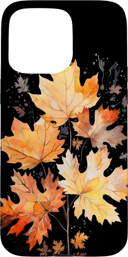 Vista 28 de iPhone 16 Autumn Leaves Watercolor Art Fall Season Thanksgiving Case