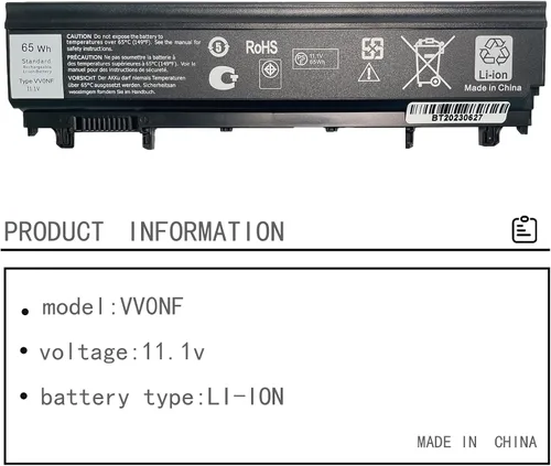 Vista 2 de Hubei VV0NF 0M7T5F 0K8HC 1N9C0 7W6K0 F49WX NVWGM CXF66 WGCW6 N5YH9 Reemplazo de batería para portátil Dell Latitude E5540 E5440 0M7T5F F49WX NVWGM